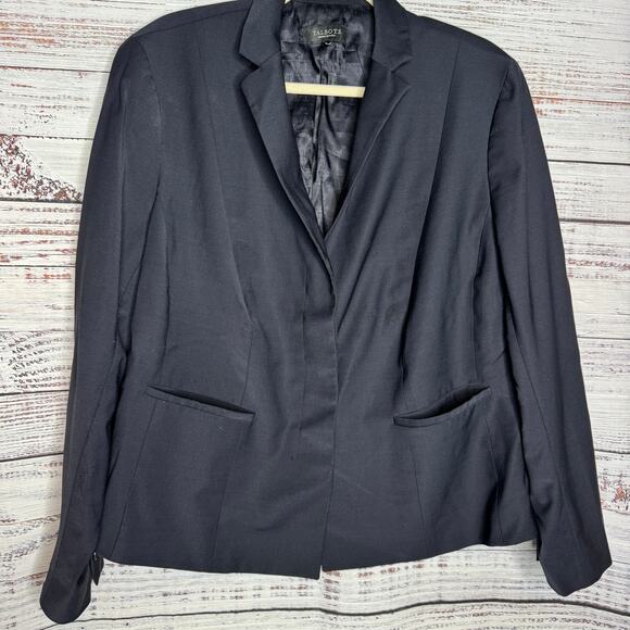 Talbots 20WP Navy Blazer Jacket Wool Blend Career Suit Coat - Picture 7 of 7